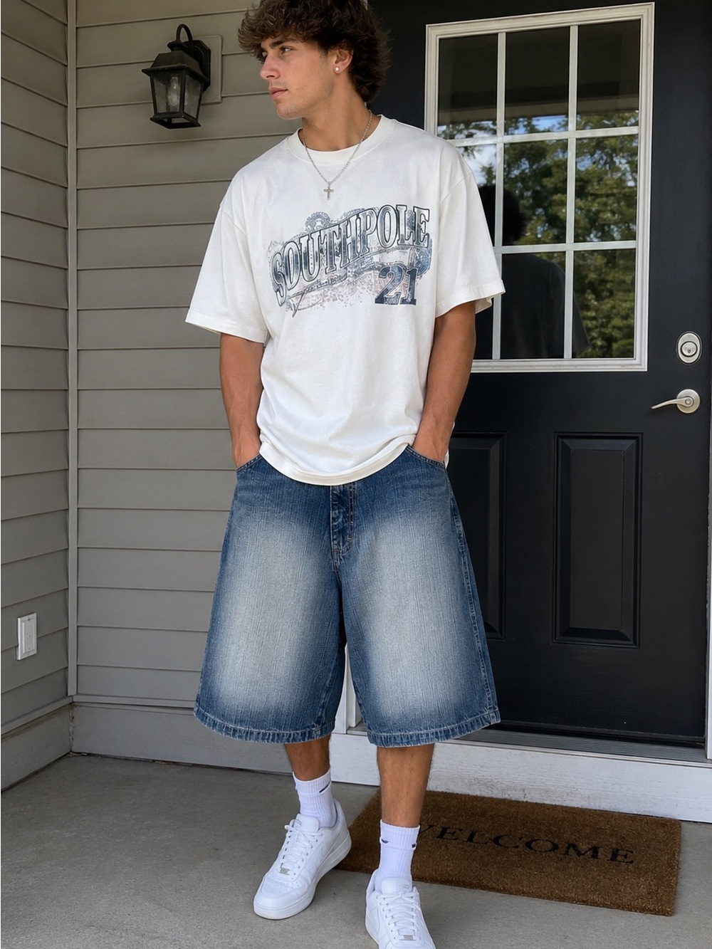 Vintage Y2K Southpole Baggy Denim Jean Shorts Jorts Mens Sz 30x13 New Old Stock